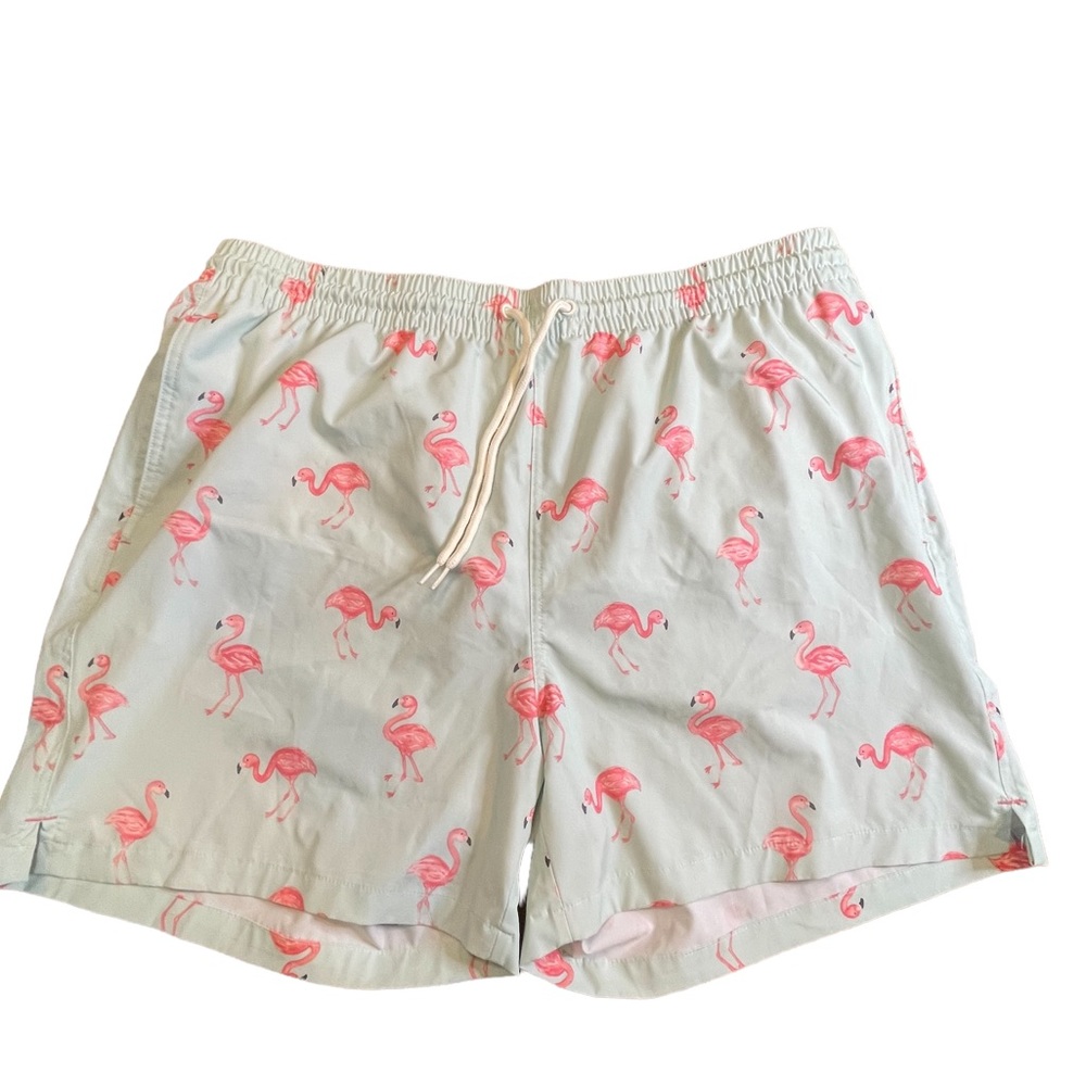 Wave Zone lined Swim Trunks sea foam green  with flamingos size XXL‎